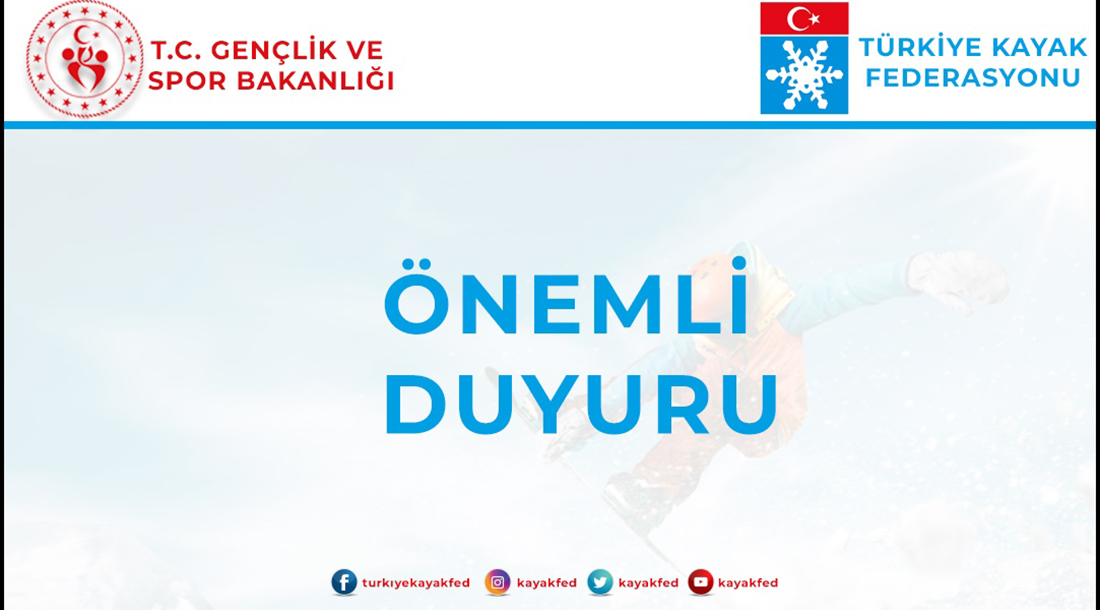 KAYAKLI KOŞU VE BİATHLON 3.KADEME ANTRENÖRLÜK KURSU DUYURUSU